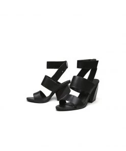 Jady Rose JadyRose | REEMA Block Heel Black Leather Gladiator 9 Jady Rose JadyRose | REEMA Block Heel Black Leather Gladiator