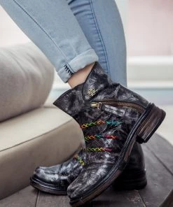 SOFFIA | Genuine Leather Rainbow Stitch Floral Embossed Ankle Boots NEW ARRIVALS 14 SOFFIA | Genuine Leather Rainbow Stitch Floral Embossed Ankle Boots NEW ARRIVALS