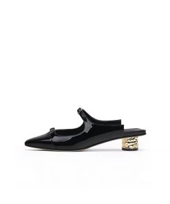 Jady Rose S/S 2022 JadyRose | Cutout-Strap Dalena Block Low-Heel Mule - Black