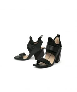 Jady Rose JadyRose | Warrior Lady Black Geometry Heel Sandal New In Shoes