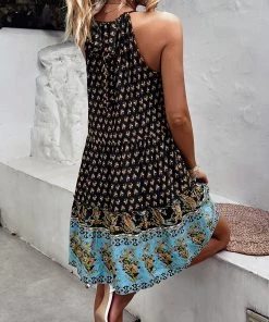 DY New In Clothing CARLYLE HALTER DRESS - BLACK PRINT 7 DY New In Clothing CARLYLE HALTER DRESS - BLACK PRINT