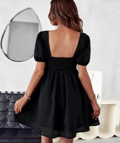 DY NOTEPAD SQUARE COLLAR MINI DRESS - BLACK 8 DY NOTEPAD SQUARE COLLAR MINI DRESS - BLACK