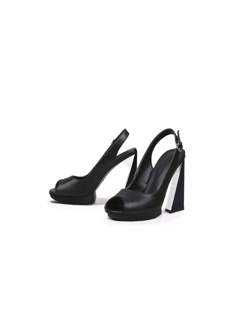 Jady Rose JadyRose | Peep-Toe Black Leather Classic Slingback NEW ARRIVALS 3 Jady Rose JadyRose | Peep-Toe Black Leather Classic Slingback NEW ARRIVALS