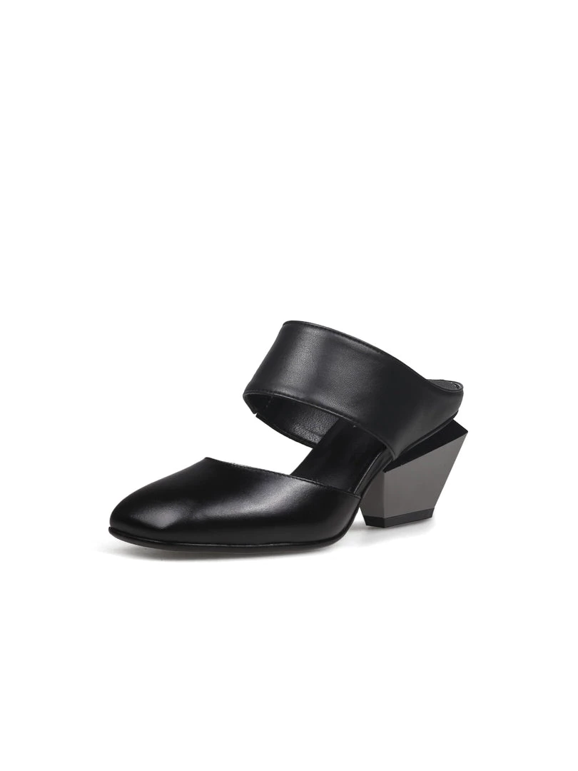 Jady Rose JadyRose | TINA Geometric Heel Black Leather Sandal New In Shoes 3 Jady Rose JadyRose | TINA Geometric Heel Black Leather Sandal New In Shoes