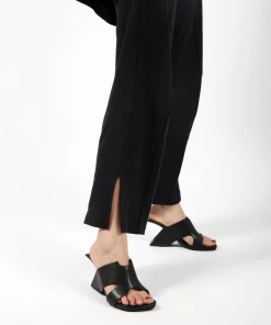 Jady Rose JADYROSE | GIVEN BLACK LEATHER OPEN TOE SLIDE NEW ARRIVALS