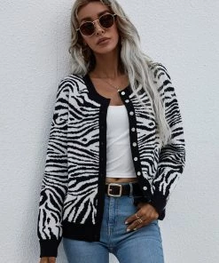 MY Smaibulun | Tiger Year Animal Patterned Knit Cardigan - Black NEW ARRIVALS