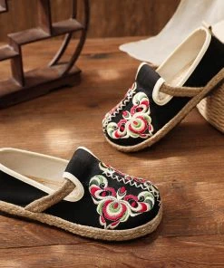 TC Shop Sandals Totem Abstract Embroidered Round Toe Espadrilles Loafers- Cactus Rose 18 TC Shop Sandals Totem Abstract Embroidered Round Toe Espadrilles Loafers- Cactus Rose
