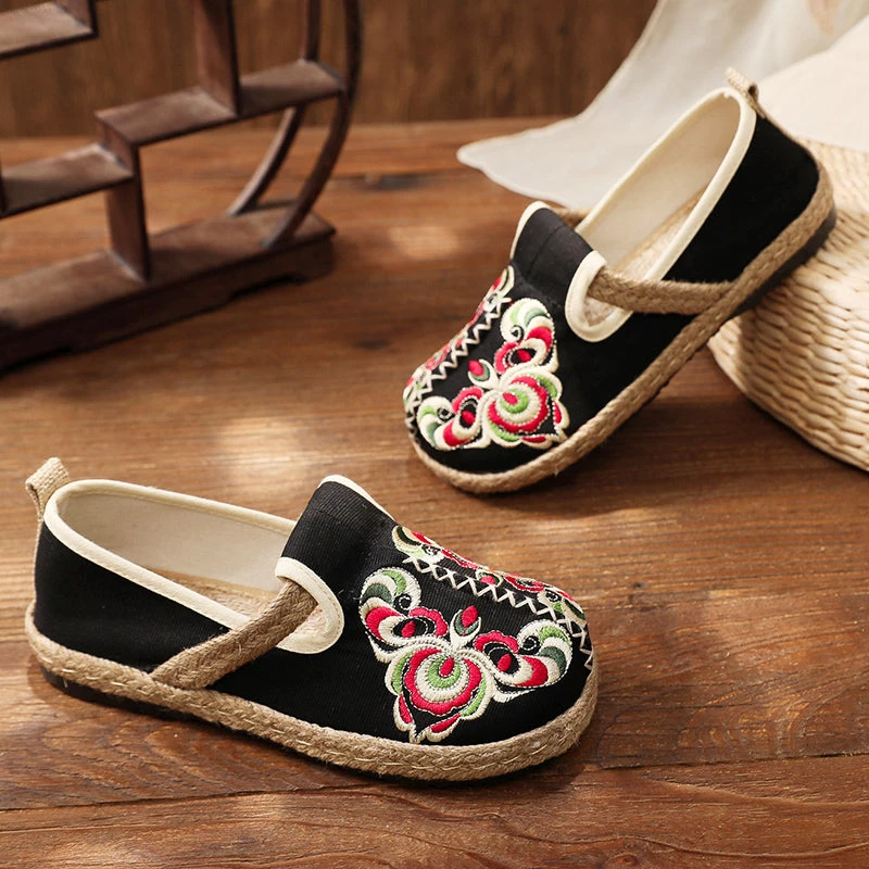 TC Shop Sandals Totem Abstract Embroidered Round Toe Espadrilles Loafers- Cactus Rose 6 TC Shop Sandals Totem Abstract Embroidered Round Toe Espadrilles Loafers- Cactus Rose