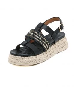 SIKETU | ESPADRILLES INSPIRED BLACK PLATFORM SANDAL NEW ARRIVALS
