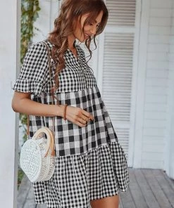 DY NEW ARRIVALS GENISTA French Doll Mini Dress - Black