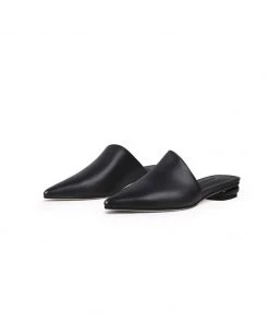 Jady Rose NEW ARRIVALS JadyRose | Sharp Toe Classic Leather Mule - Black