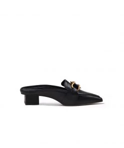 Jady Rose JadyRose | Genuine Leather Golden Lock Chain Mules Sandals - Black NEW ARRIVALS 8 Jady Rose JadyRose | Genuine Leather Golden Lock Chain Mules Sandals - Black NEW ARRIVALS