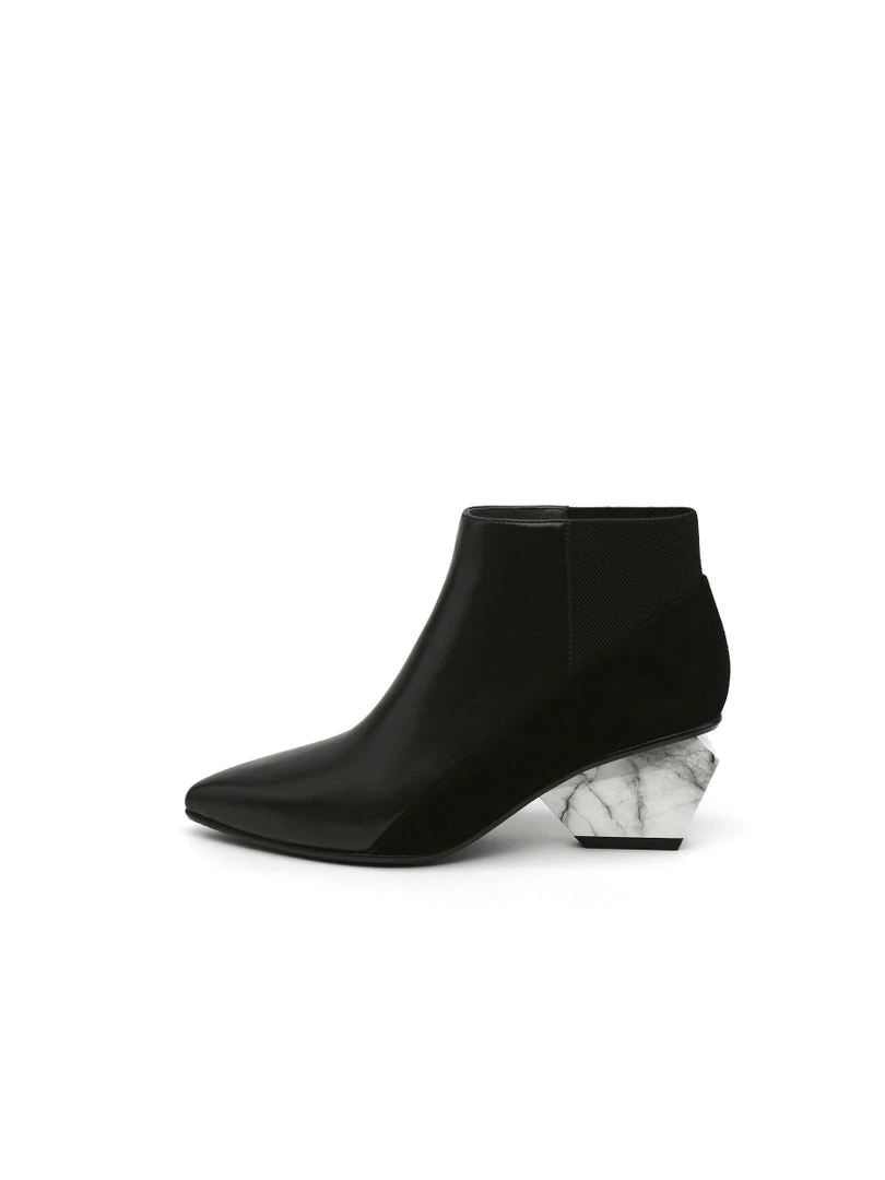 Jady Rose JadyRose | Structural-Heel Leather Bootie - Black 4 Jady Rose JadyRose | Structural-Heel Leather Bootie - Black