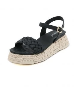 SIKETU | BRAIDED STRAP BLACK ESPADRILLE SANDAL