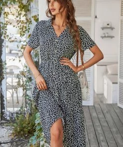 DY ALVINA Print Midi Dress - Black