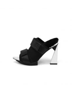 Jady Rose JadyRose | Faux Fur Back Heel Peep-Toe Sandal - Black 8 Jady Rose JadyRose | Faux Fur Back Heel Peep-Toe Sandal - Black
