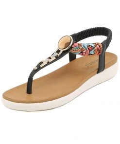 SIKETU | BLACK BOHO INSPIRED V-STRAP THONG New In Shoes