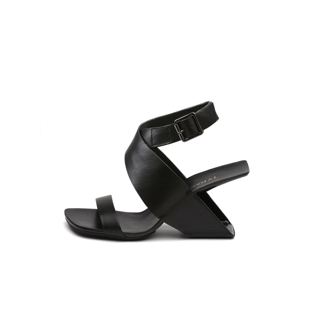 Jady Rose JadyRose | Twist Strap Open-Heel Leather Slide Sandal - Black NEW ARRIVALS 2 Jady Rose JadyRose | Twist Strap Open-Heel Leather Slide Sandal - Black NEW ARRIVALS