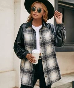 YBL Smaibulun | Plaid Contrast-Sleeve Shirt Jacket New In Clothing 12 YBL Smaibulun | Plaid Contrast-Sleeve Shirt Jacket New In Clothing