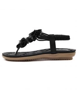 SIKETU | Black Rosette Sandals NEW ARRIVALS