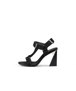 Jady Rose JadyRose | Matador Block HighHeel Open Toe Black Gladiator Sandals