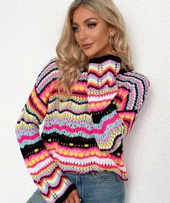 MY Smaibulun Doll | MARMO Zig Zag Crochet Knit Top - Black