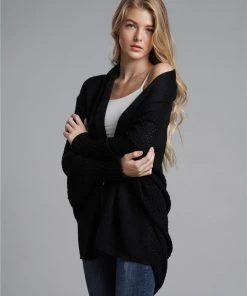 MY Smaibulun | Black Batwing Easy On Cardigan