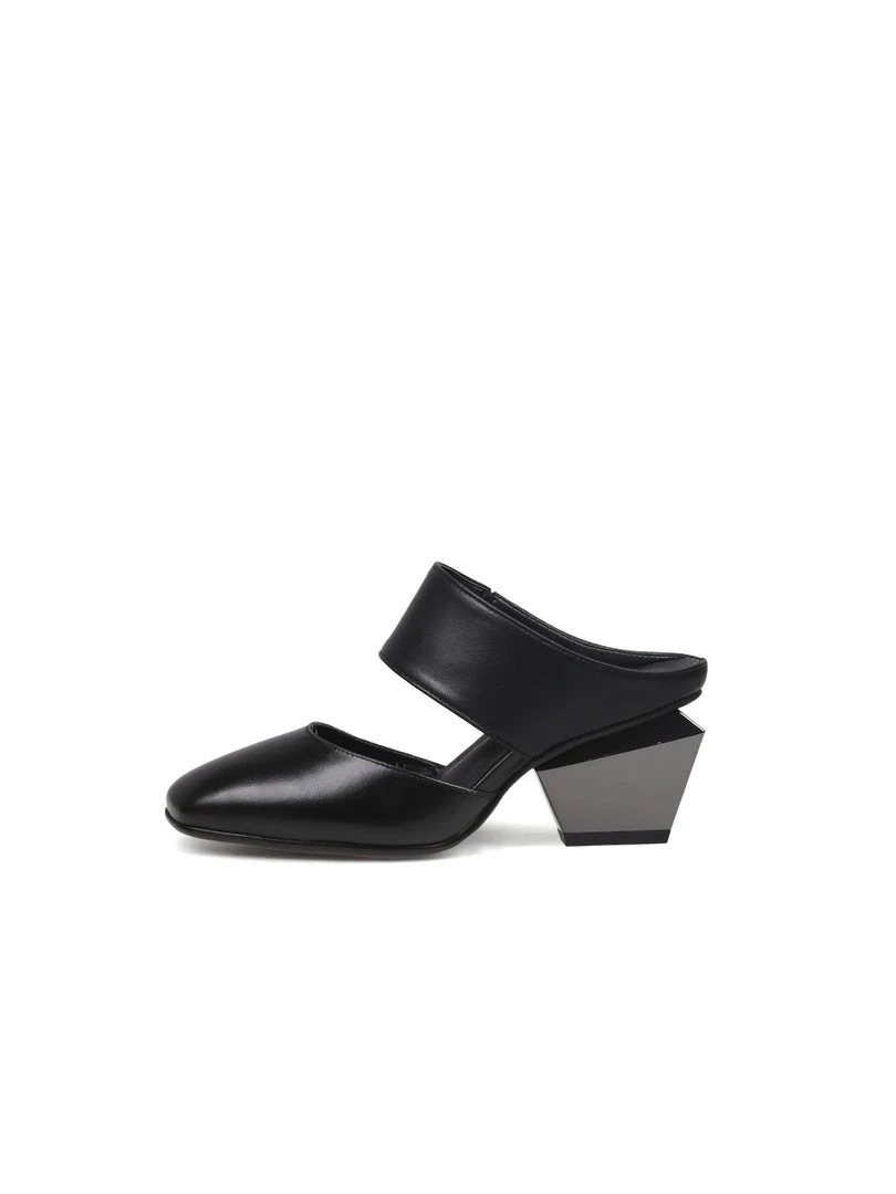 Jady Rose JadyRose | TINA Geometric Heel Black Leather Sandal New In Shoes 5 Jady Rose JadyRose | TINA Geometric Heel Black Leather Sandal New In Shoes