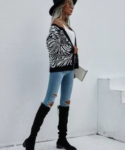 MY Smaibulun | Tiger Year Animal Patterned Knit Cardigan - Black NEW ARRIVALS