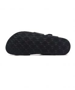 MAIBULUN | BLACK TROPICAL PRINT FOOTBED SANDAL