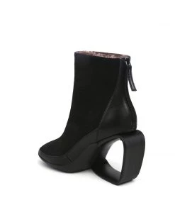 Jady Rose JadyRose | Genuine Leather JR Signature Triangle Wedge-Heel Ankle Boots