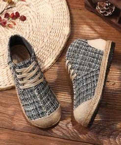 TC Classic Metallic Plaid Hi-Top Sneakers Espadrilles - Cactus Rose