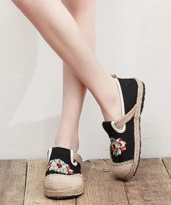TC Shop Sandals Embroidered Abstract Flower Espadrilles - Cactus Rose