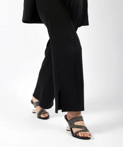 Jady Rose JADYROSE | RHINESTONE CUT OUT BLACK LEATHER HEEL NEW ARRIVALS