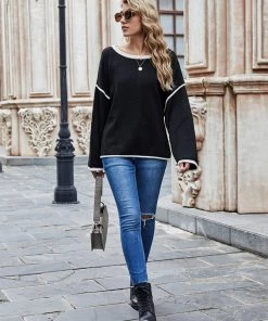 MY Smaibulun | STEPHANIE Black Widen Neckline Knit Pullover 9 MY Smaibulun | STEPHANIE Black Widen Neckline Knit Pullover