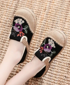 TC Cactus Rose | Embroidered Plum Bossom Espadrilles Sneakers Flat Shoes New In Shoes