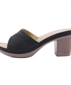 Rhinestone-Accent Block Heel Sandals - SIKETU S/S 2022