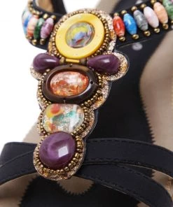 S/S 2022 SIKETU | BLACK STONE-EMBELLISHED SANDAL