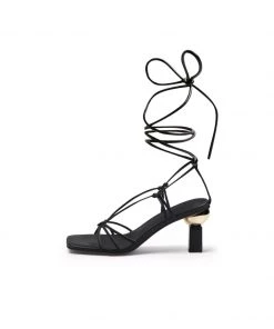 Jady Rose S/S 2022 JadyRose | BECKAS Knots Strap Leather Black Sandal