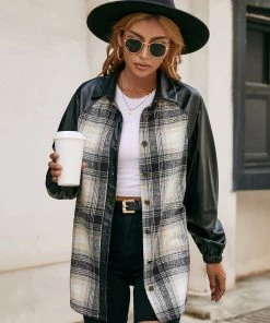 YBL Smaibulun | Plaid Contrast-Sleeve Shirt Jacket New In Clothing 13 YBL Smaibulun | Plaid Contrast-Sleeve Shirt Jacket New In Clothing