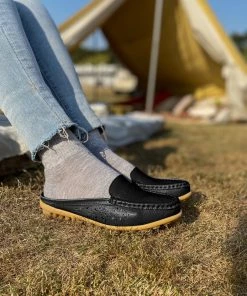 ATC Laser Cut Out Mules Loafers - Women