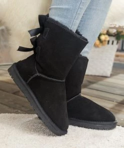 XH SMAIBULUN UGG™ | Ribbon Back Double-Bow Suede Boots New In Shoes