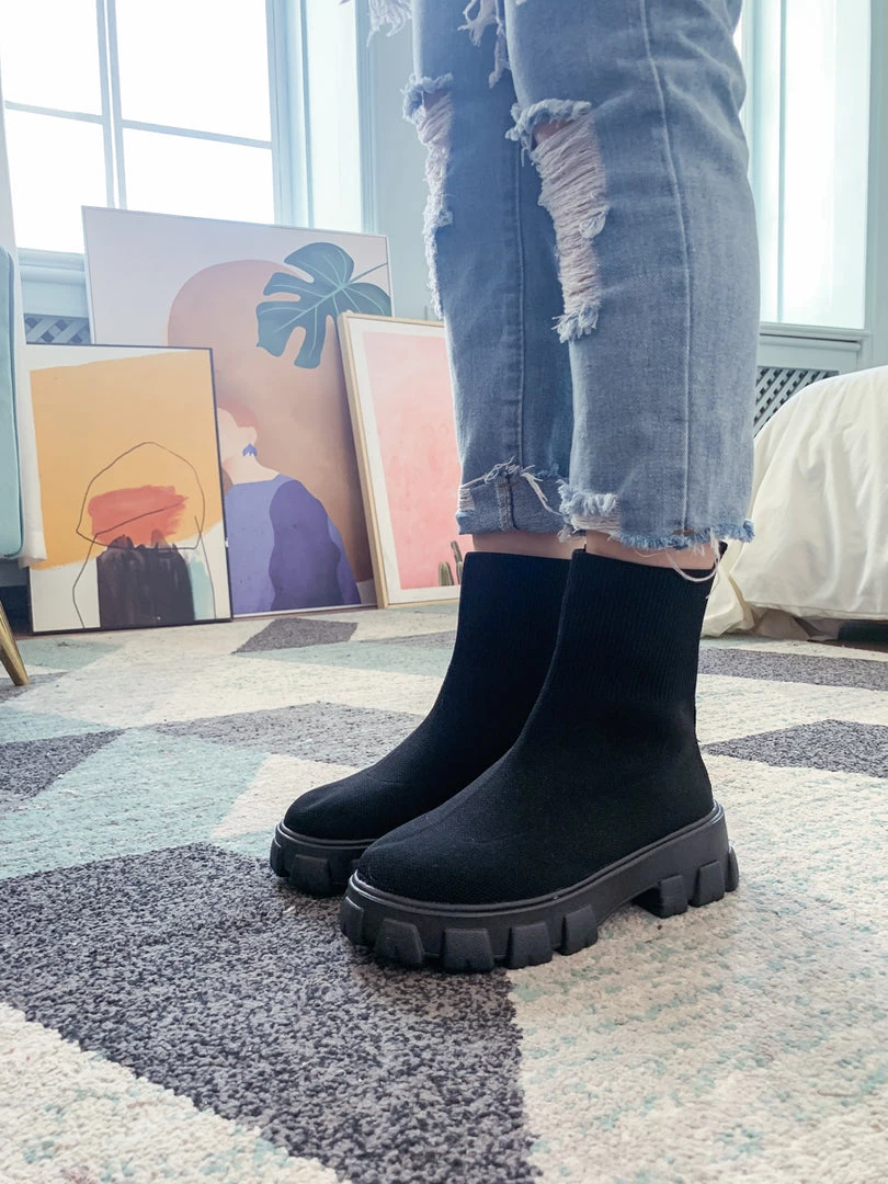 YL En Bloom | Black Ugly Sole Sock Boots 4 YL En Bloom | Black Ugly Sole Sock Boots
