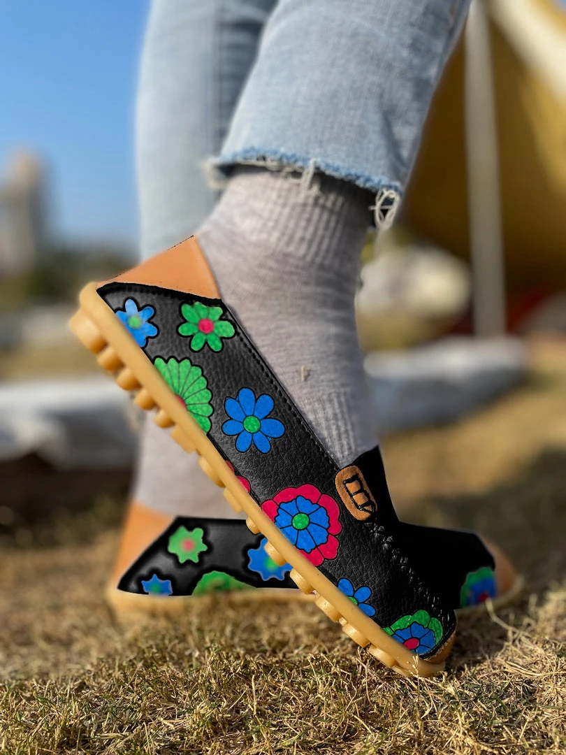 ATC Floral Print-Accent Leather Loafers - MAMA LOVE 2 ATC Floral Print-Accent Leather Loafers - MAMA LOVE