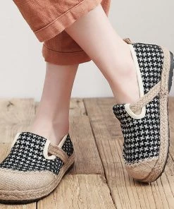 TC Houndstooth Embossed Linen Espadrilles - Cactus Rose Shop Sandals