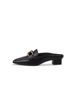 Jady Rose JadyRose | Genuine Leather Golden Lock Chain Mules Sandals - Black NEW ARRIVALS 9 Jady Rose JadyRose | Genuine Leather Golden Lock Chain Mules Sandals - Black NEW ARRIVALS