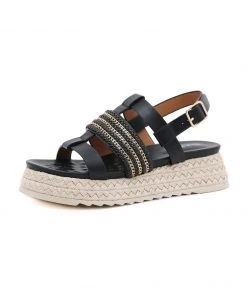 SIKETU | ESPADRILLES INSPIRED BLACK PLATFORM SANDAL NEW ARRIVALS