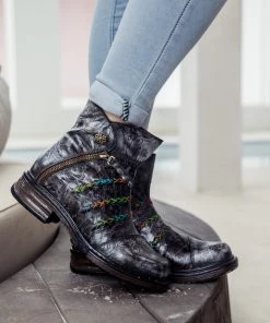 SOFFIA | Genuine Leather Rainbow Stitch Floral Embossed Ankle Boots NEW ARRIVALS 16 SOFFIA | Genuine Leather Rainbow Stitch Floral Embossed Ankle Boots NEW ARRIVALS