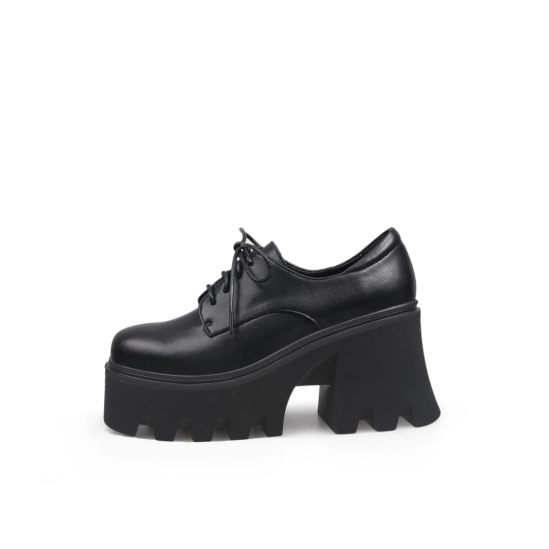 Jady Rose Genuine Leather Freesia Lace-Up Chunky Heel Platform Oxford Shoes- JadyRose 4 Jady Rose Genuine Leather Freesia Lace-Up Chunky Heel Platform Oxford Shoes- JadyRose