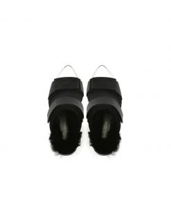 Jady Rose JadyRose | Faux Fur Back Heel Peep-Toe Sandal - Black 9 Jady Rose JadyRose | Faux Fur Back Heel Peep-Toe Sandal - Black